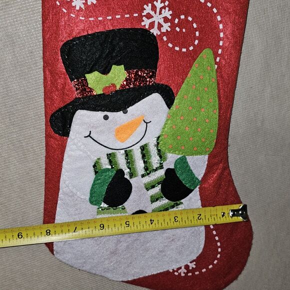 Frosty The Snowman Handmade Felt Christmas Stocking Holiday Decor Never Used - Picture 4 of 5